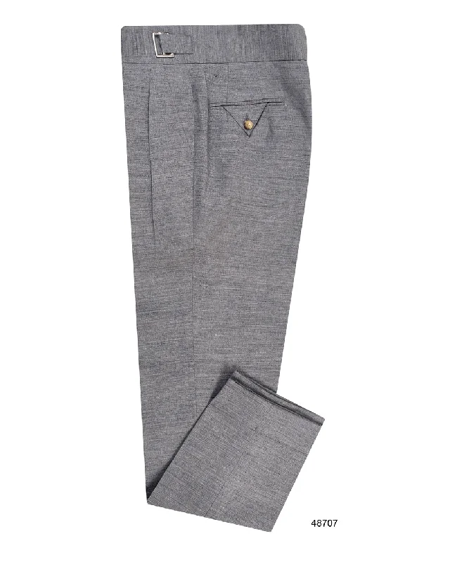 Stretch pants for ultimate comfort and flexibility-Gurkha Pant in Solbiati Light Grey Linen