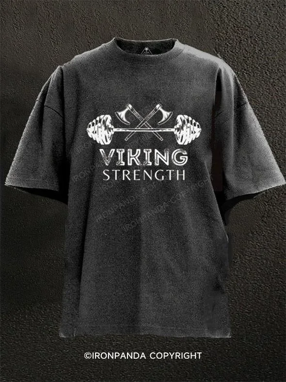 Simple T-shirts for minimalistic fashion-VIKING STRENGTH Washed Gym Shirt