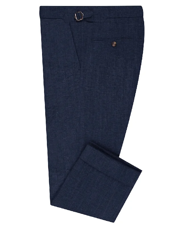 Durable pants for hiking and outdoor adventures-VBC: Navy Blue Wool-Linen