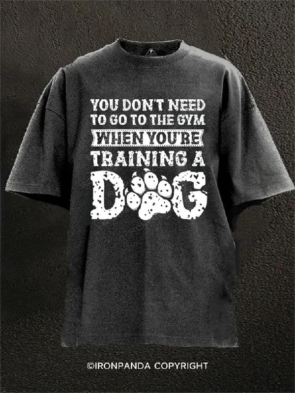 Soft T-shirts for sensitive skin-You Dont Need To Go To The Gym When Youre Training A Dog Washed Gym Shirt