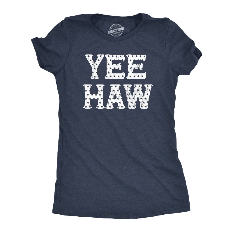 Cool T-shirts with seasonal graphics for summer or winter-Yee Haw USA Women's T Shirt