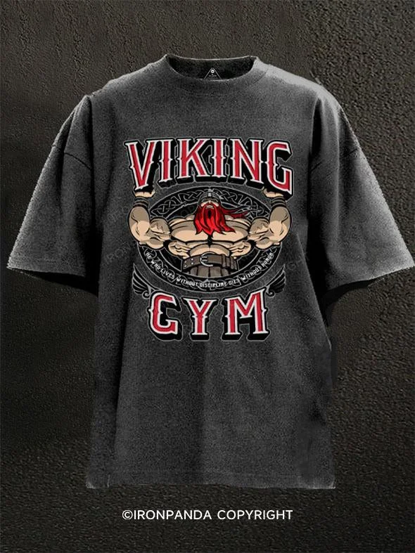 T-shirts for social events with group designs-Viking Gym Washed Gym Shirt