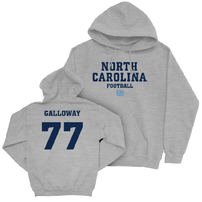 Hoodies with vintage logos for retro style-UNC Football Sport Grey Staple Hoodie  - Hayes Galloway