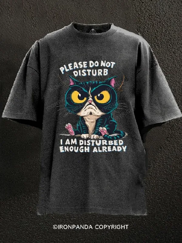 T-shirts for art lovers with custom prints-Grumpy Cat Washed Gym Shirt