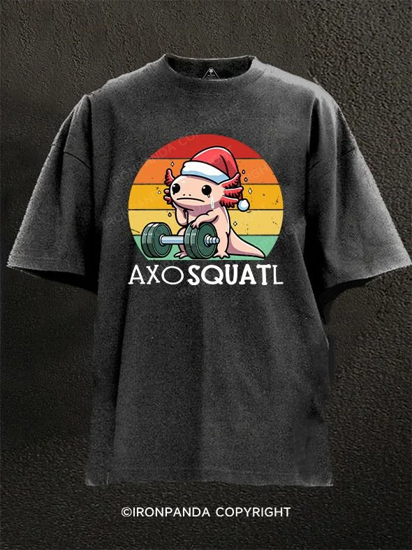 Funny T-shirts with sarcastic or witty messages-AXOSQUATL Washed Gym Shirt