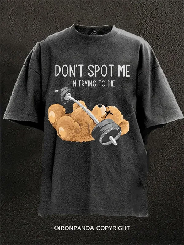 Minimalistic T-shirts for simple, modern outfits-BEAR Don't spot me Washed Gym Shirt