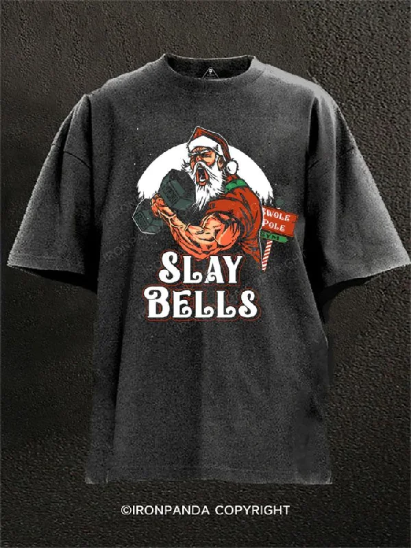 T-shirts for charity events and fundraising-Slay Bells Washed Gym Shirt