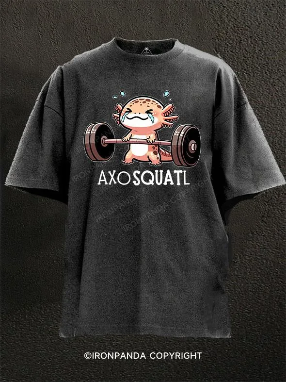 T-shirts with inspirational quotes for motivation-AXOSQUATL Washed Gym Shirt