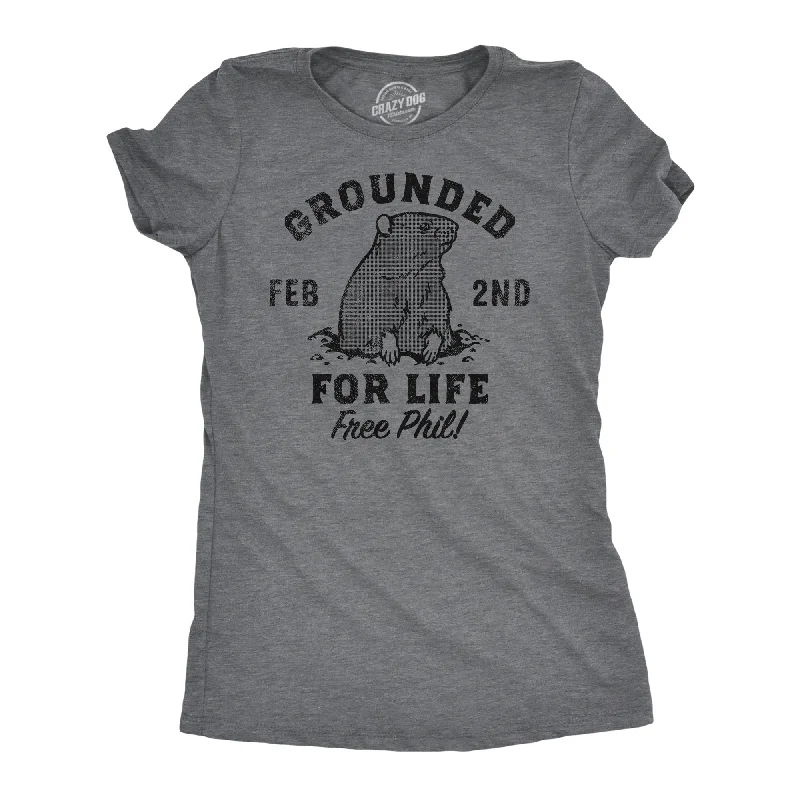 Unique T-shirts with creative illustrations-Grounded For Life Women's T Shirt