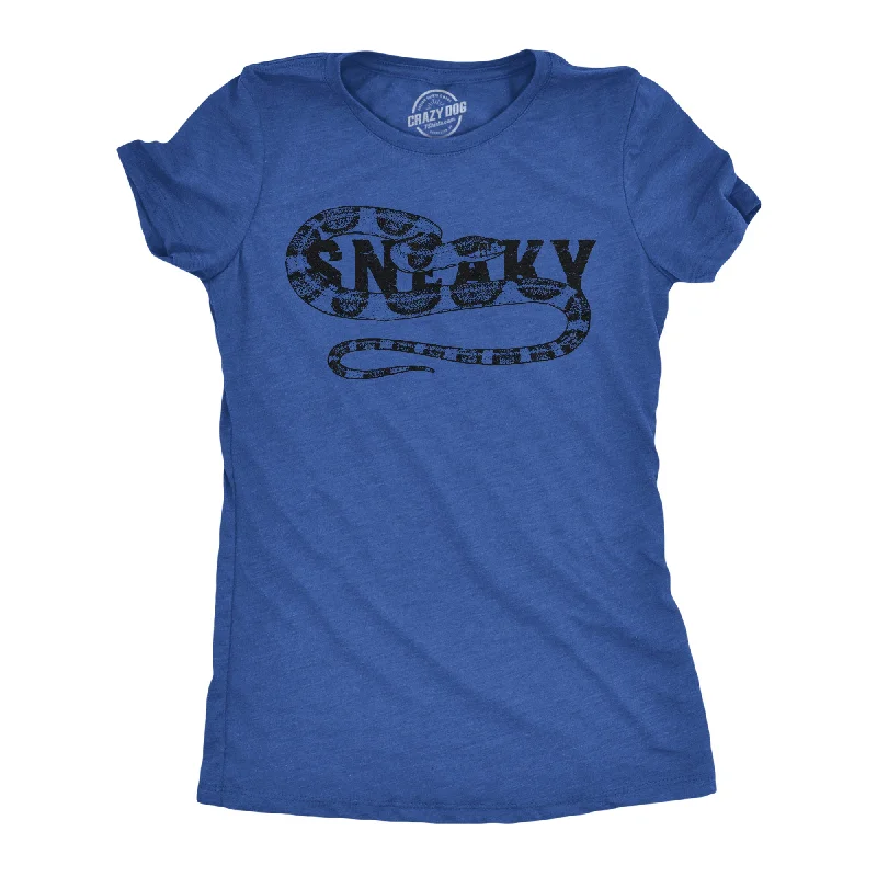 Custom T-shirts with names and numbers-Sneaky Snake Women's T Shirt