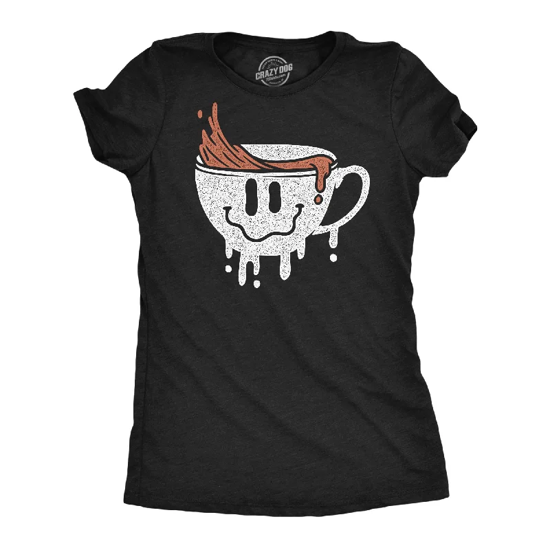 Funny T-shirts with sarcastic or witty messages-Dripping Coffee Smile Women's T Shirt