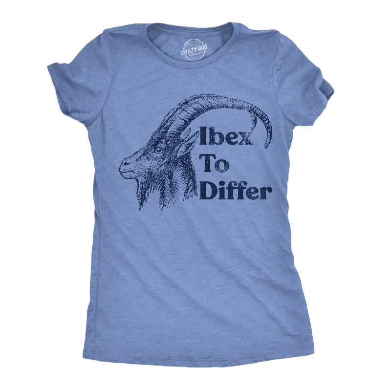 T-shirts with nature-inspired prints for eco-conscious fashion-Ibex To Differ Women's T Shirt