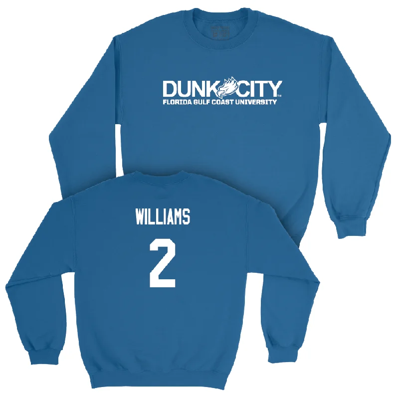 Custom long sleeve shirts with motivational quotes-Blue Men's Basketball Dunk City Crew  - Darren Williams