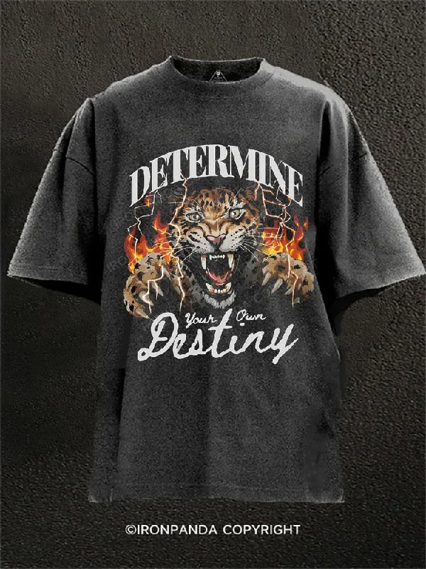 Custom T-shirts with team logos for sports fans-determine your own destiny Washed Gym Shirt