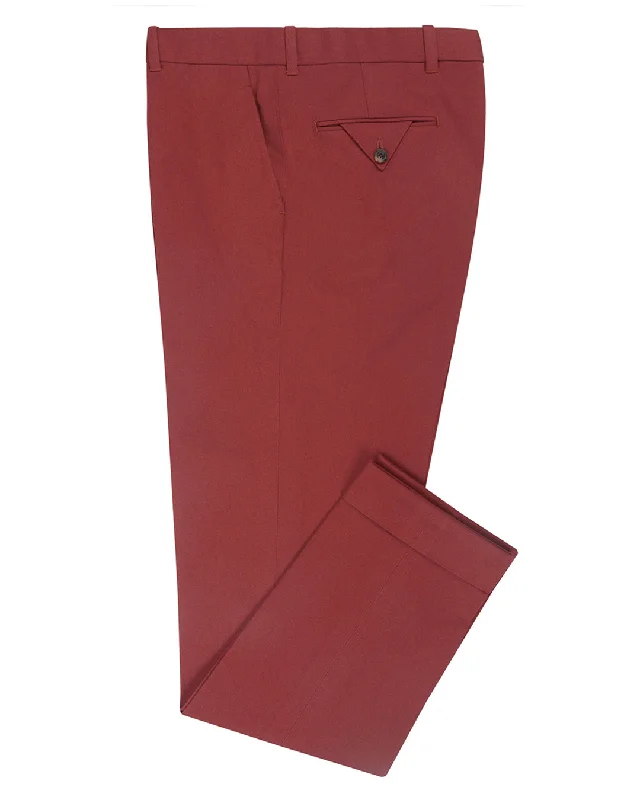 Relaxed-fit pants with cuffed ankles for a trendy look-Brisbane Moss Maroon Twill