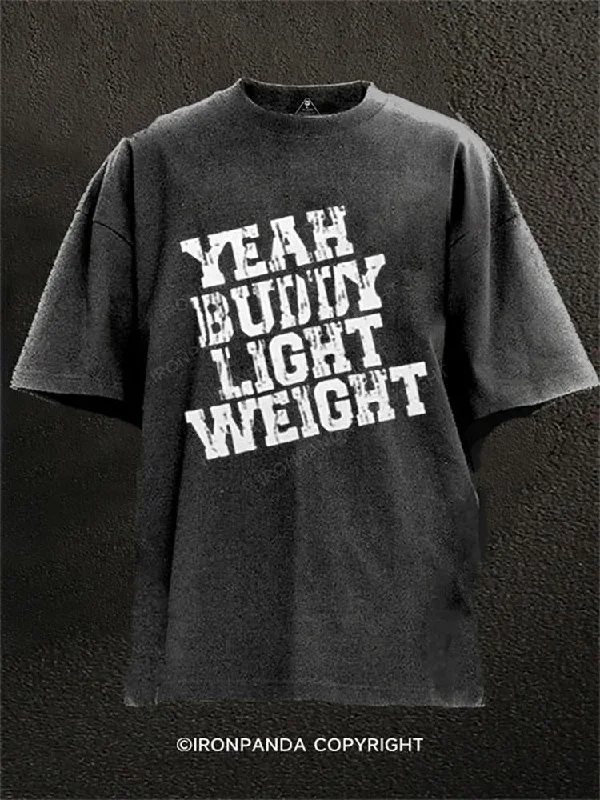 Personalized T-shirts for wedding parties-Yeah Buddy Light Weight Washed Gym Shirt