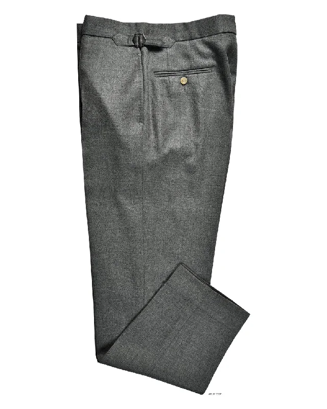 Loose-fitting pants for comfort and style-Dugdale Ash Grey Wool Flannel Dress Pant