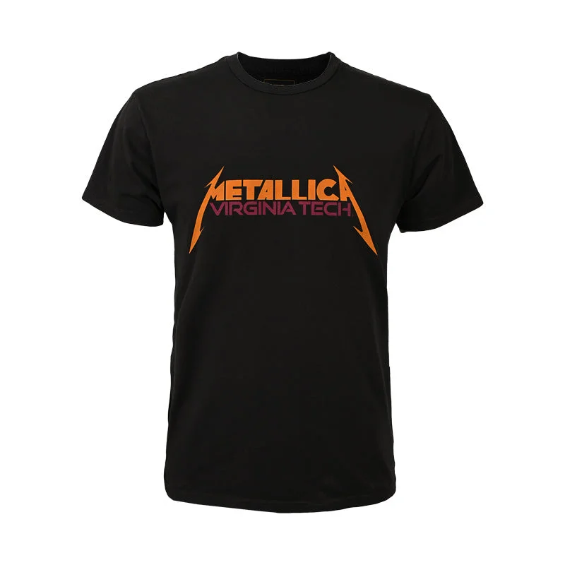 T-shirts with custom artwork for creative expression-Virginia Tech x Metallica Black Label Vintage Wordmark Stone Washed T-Shirt: Black