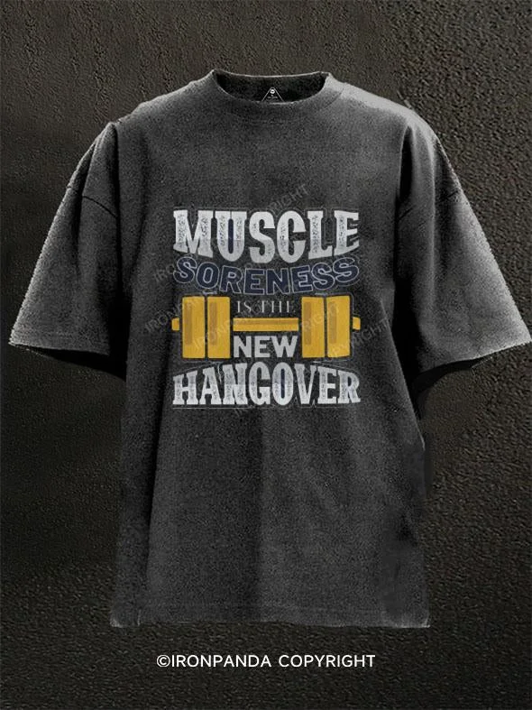 Custom printed T-shirts with logos-Muscle Sore  Washed Gym Shirt