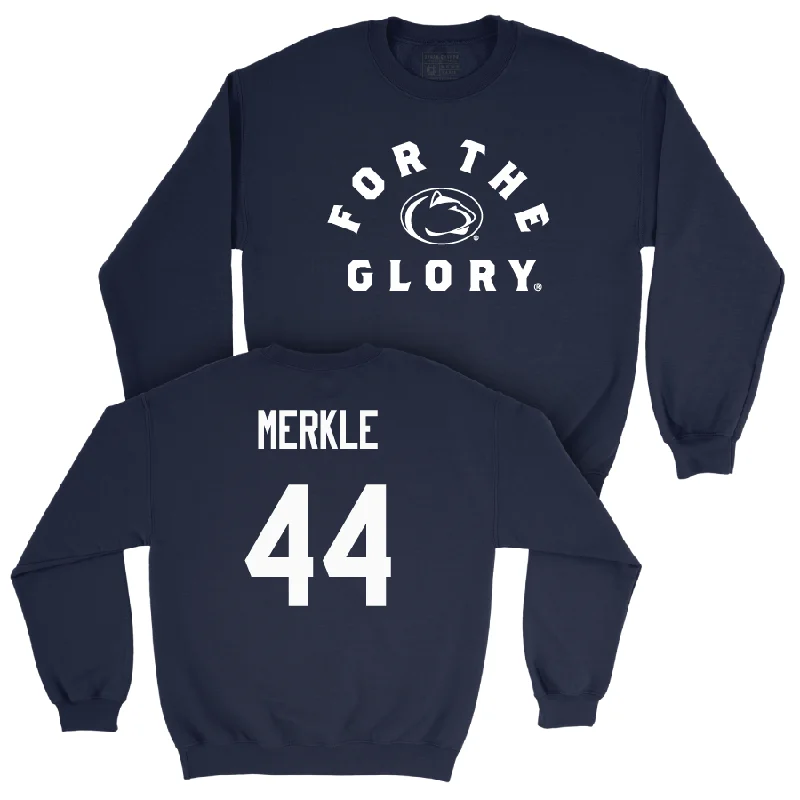 Long sleeve shirts for formal events and special occasions-Women's Basketball Navy For The Glory Crew   - Gracie Merkle