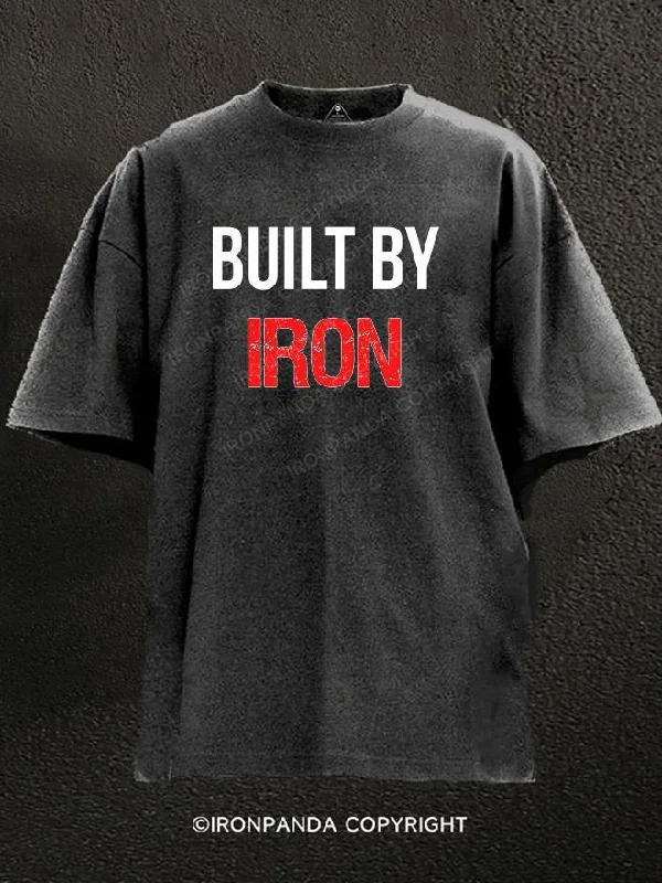 Best quality T-shirts for screen printing-Built By Iron Washed Gym Shirt