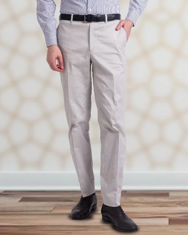 Premium quality pants for long-lasting wear-Oyster Grey Twill Dress Pant