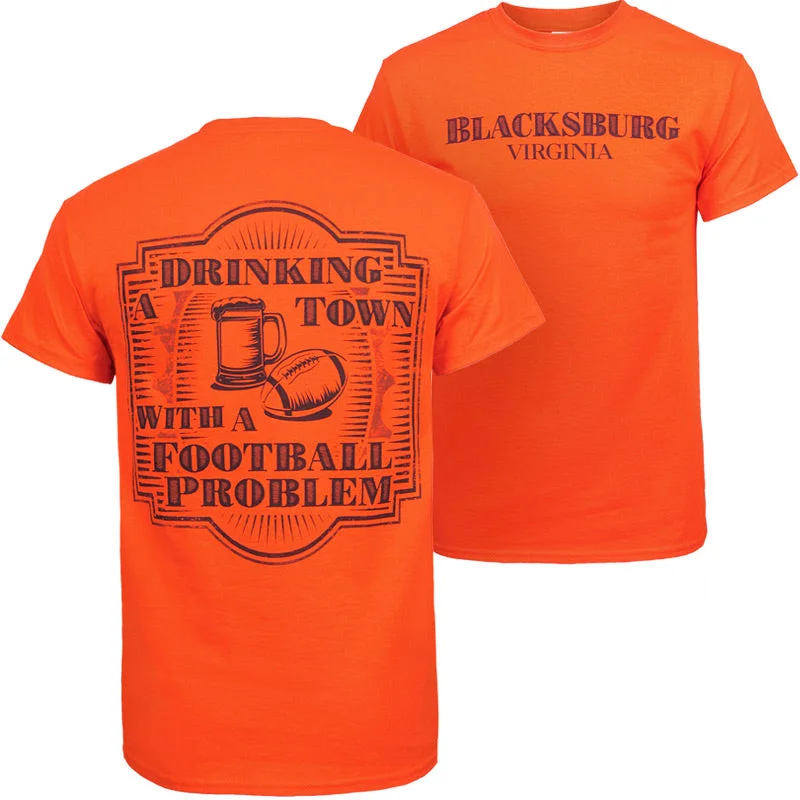 Custom T-shirts with funny quotes-Blacksburg Drinking Town T-Shirt