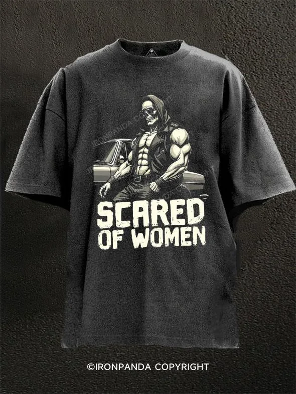 Eco-conscious T-shirts with organic materials-Scared of Women Washed Gym Shirt