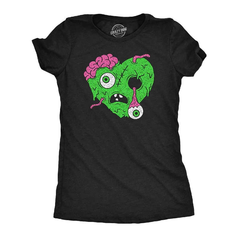 Comfortable and stretchy T-shirts for everyday wear-Zombie Heart Women's T Shirt