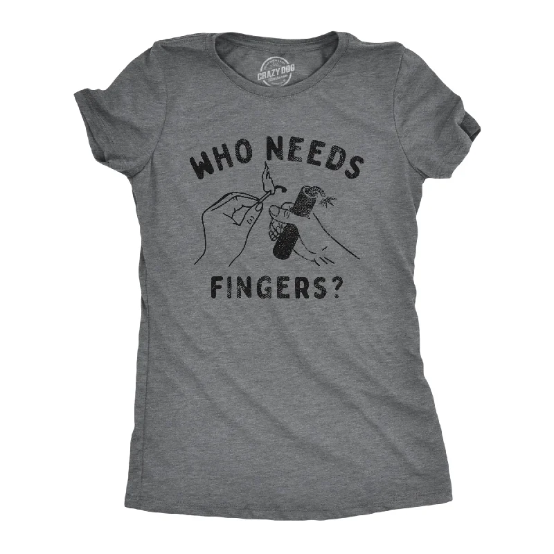 Trendy graphic T-shirts for young adults-Who Needs Fingers Women's T Shirt