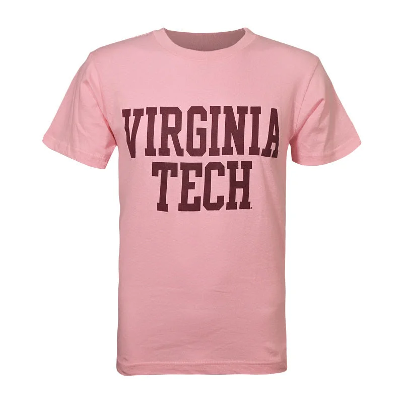 Retro-themed T-shirts for nostalgic styles-Virginia Tech Basic T-Shirt: Light Pink