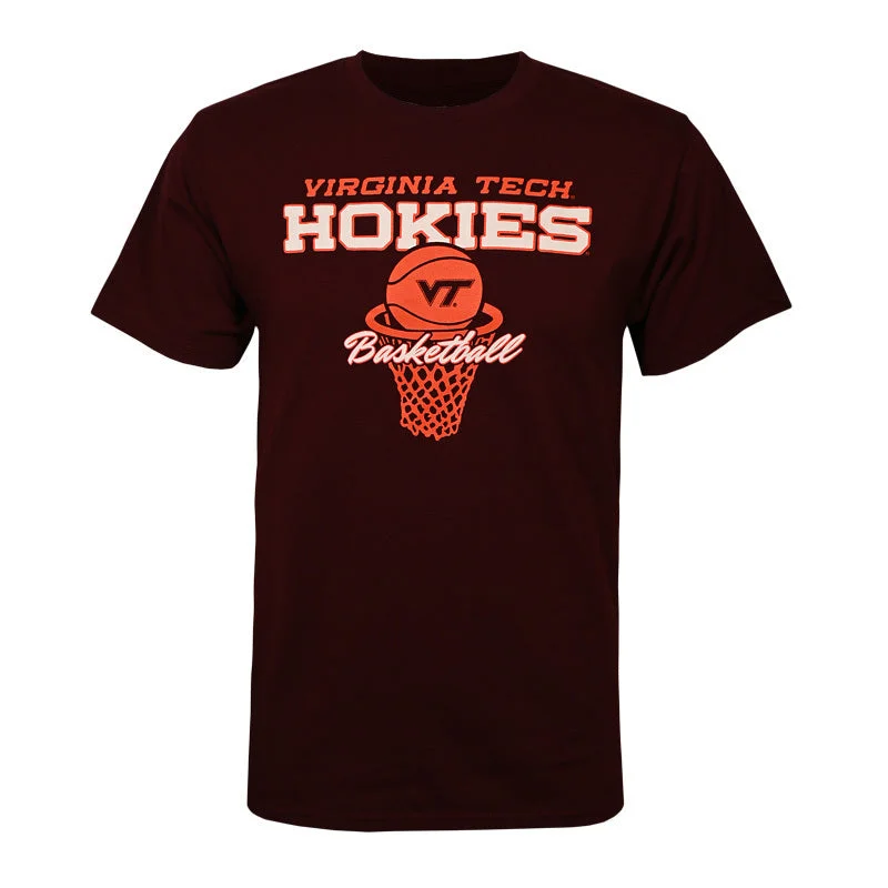 Custom T-shirts with unique patterns for fashion lovers-Virginia Tech Sports Core Basketball T-Shirt by Champion