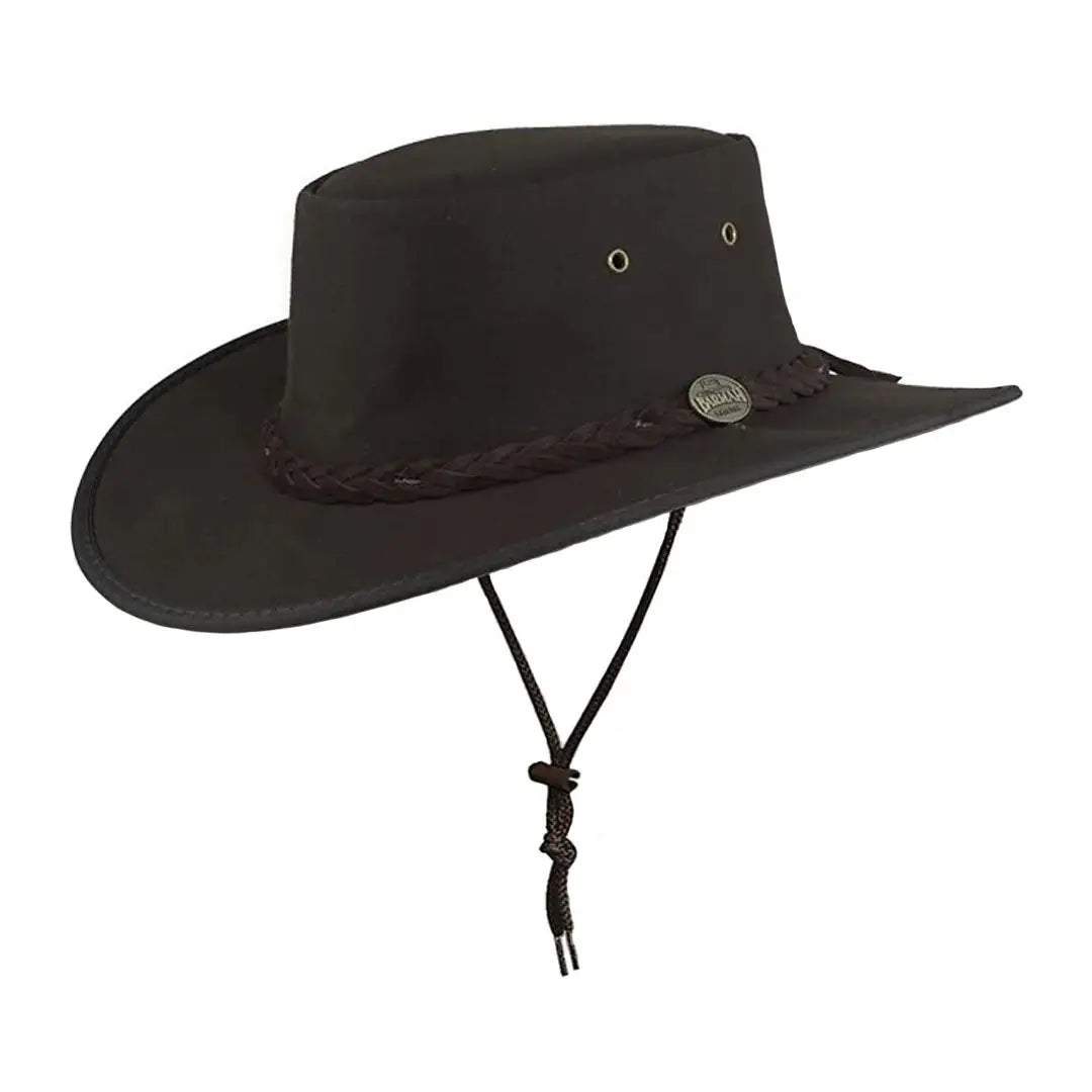 Wide-brimmed hats for summer days-Barmah Drovers Oilskin Canvas Hat