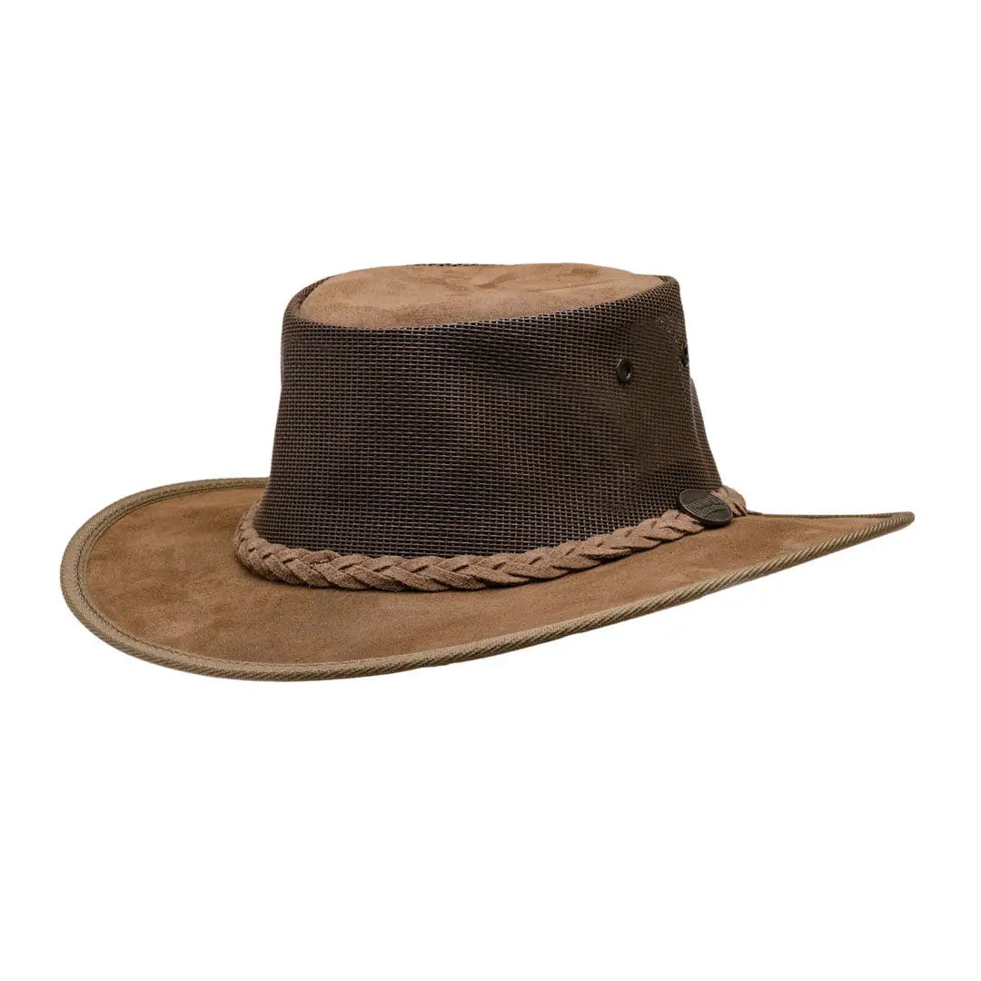 Comfortable hats with ventilation for hot weather-Barmah Foldaway Cooler Suede Hat