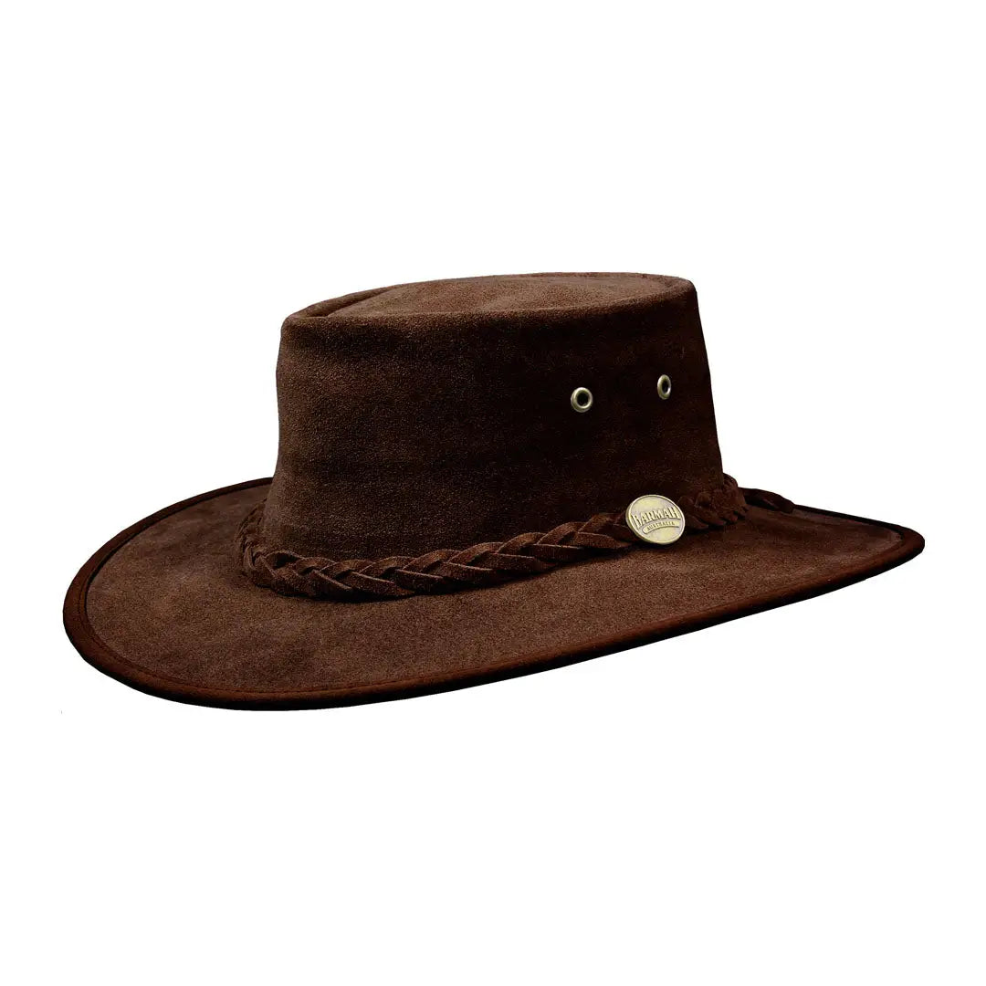 Fashionable hats for men and women-Barmah Squashy Suede Leather Hat