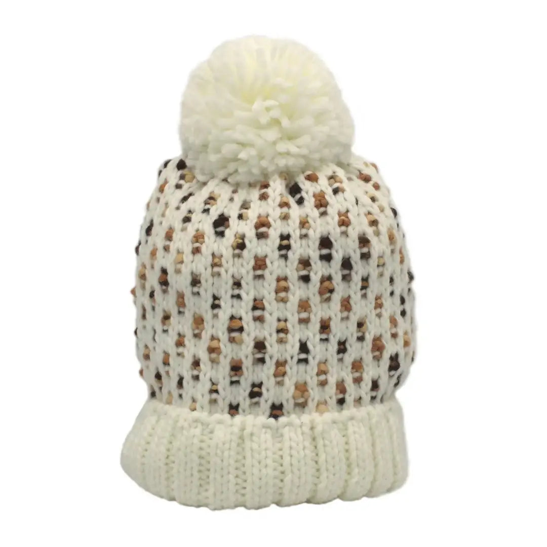 Custom hats for family reunions and events-Heather Carrie Flecked Beanie Hat with Bobble