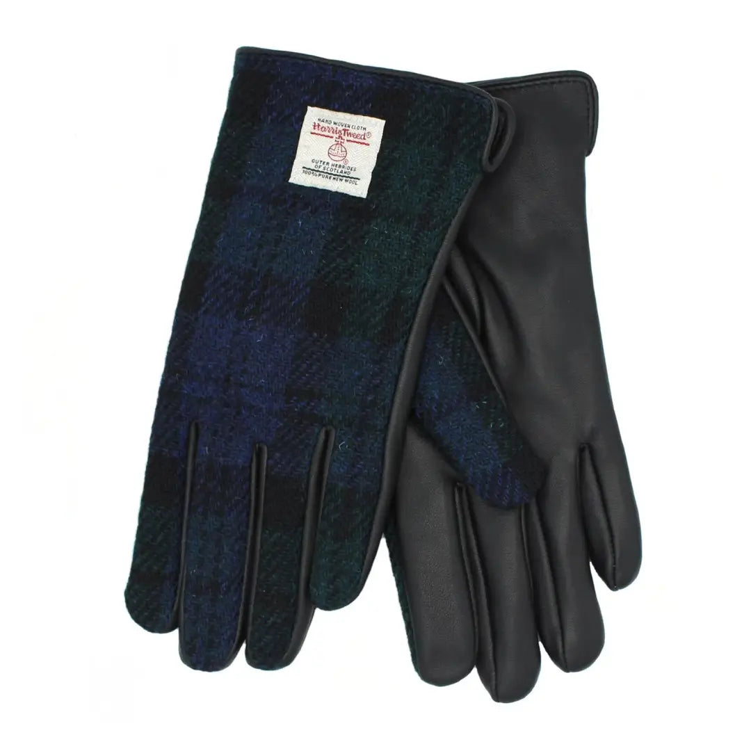 Warm insulated hats for cold weather sports-Heather Skye Harris Tweed And Leather Women's Gloves