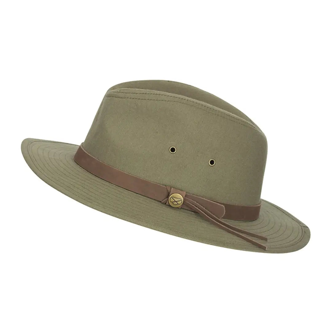 Adjustable mesh hats for summer wear-Hoggs of Fife Panmure Canvas Foldable Hat Khaki