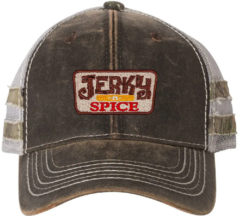 Premium leather hats for stylish, rugged looks-Outdoor Cap Frayed Camo Stripes Mesh-Back Cap