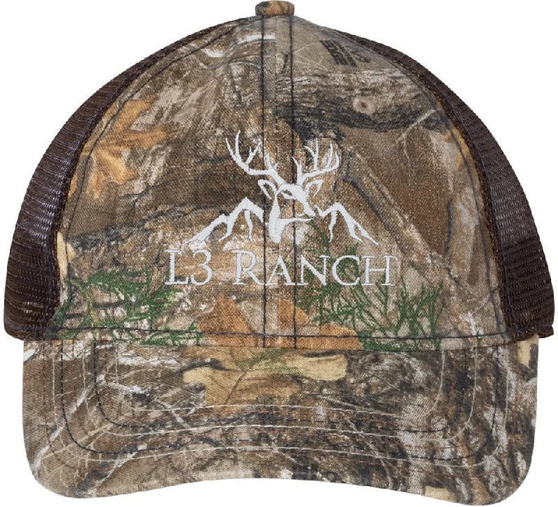 Soft cotton hats for all-day comfort-Outdoor Cap Mesh-Back Camo with Flag Undervisor Cap