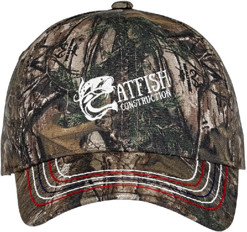 Custom hats for outdoor festivals and events-Port Authority Americana Contrast Stitch Camouflage Cap